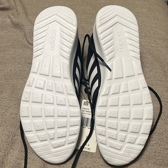 NWT Adidas Cloudfoam Comfort Sneakers; QT Racers; Black & White Carbon; NWB - Picture 7 of 7